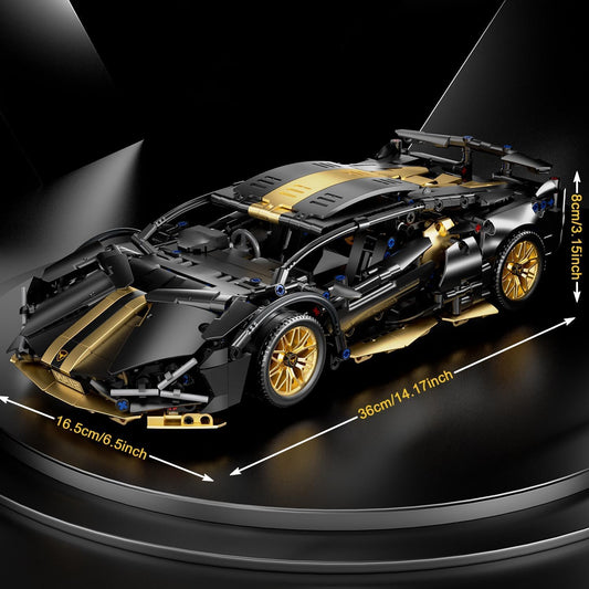 Black & Gold Supercar Building Set 1:14 – 1314 Pieces