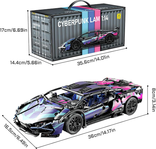 Cyberpunk Supercar Building Set 1:14 – 1314 Pieces