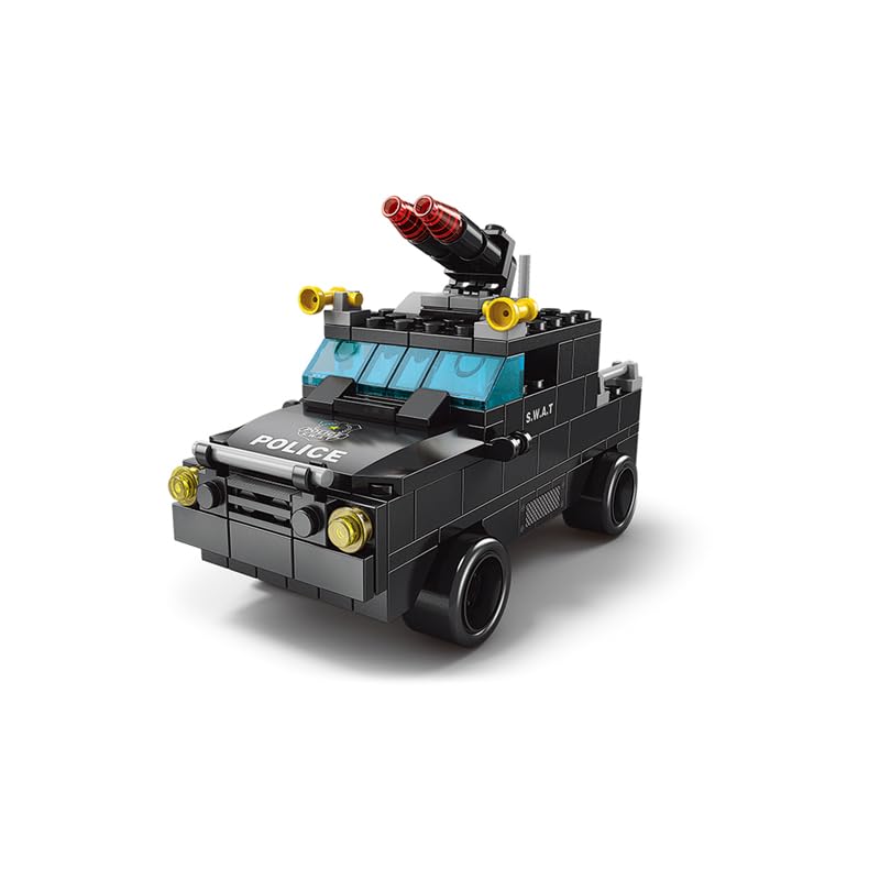 SKY LINE OCEAN 6-in-1 SWAT Truck Building Block Set (1000+ Pcs) STEAM Kit for Kids  Build Armored Trucks & Tactical Vehicles.