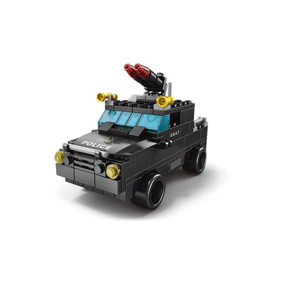 SKY LINE OCEAN 6-in-1 SWAT Truck Building Block Set (1000+ Pcs) STEAM Kit for Kids  Build Armored Trucks & Tactical Vehicles.