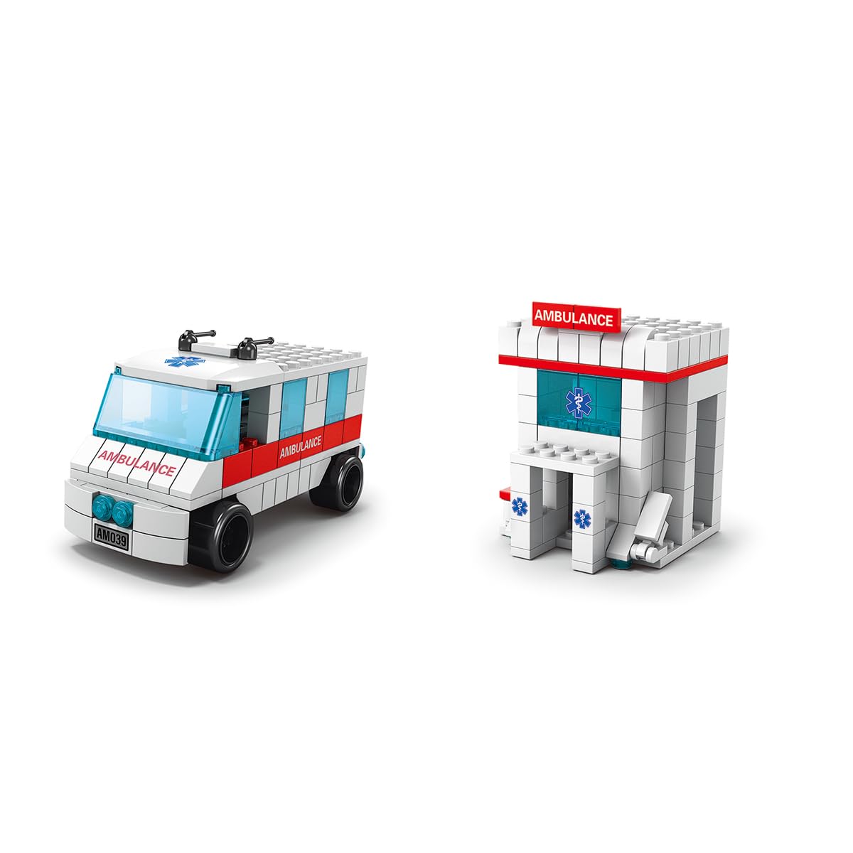 SKY LINE OCEAN 6-in-1 Ambulance Building Block Set (1000+ Pcs) Toys STEM Kit for Kids  Build Rescue Ambulances & Emergency Vehicles