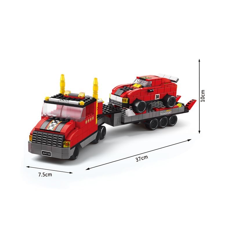 SKY LINE OCEAN 6-in-1 Truck Building Block Set (1000+ Pieces)  STEAM Construction Vehicle Kit for Kids  Build Transport Trucks, Loaders & Heavy Duty Vehicles