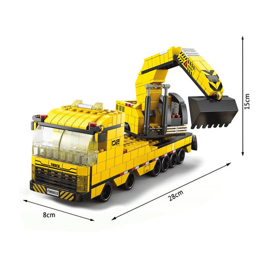 SKY LINE OCEAN 6-in-1 Construction Truck Building Block Set (1000+ Pcs) Toys  STEAM Kit for Kids  Excavators, Dump Trucks
