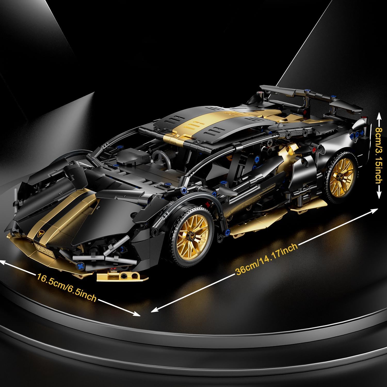 Black & Gold Supercar Building Set 1:14 – 1314 Pieces