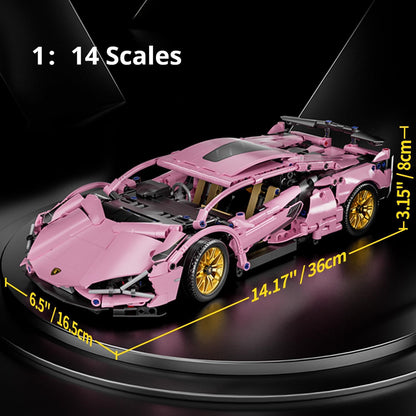 Pink Supercar Building Set 1:14 – 1314 Pieces