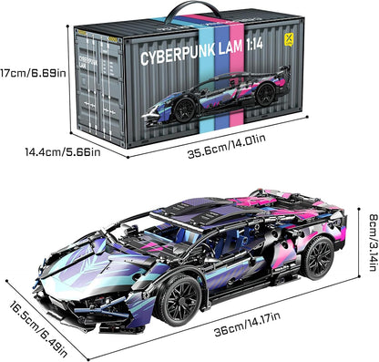 Cyberpunk Supercar Building Set 1:14 – 1314 Pieces