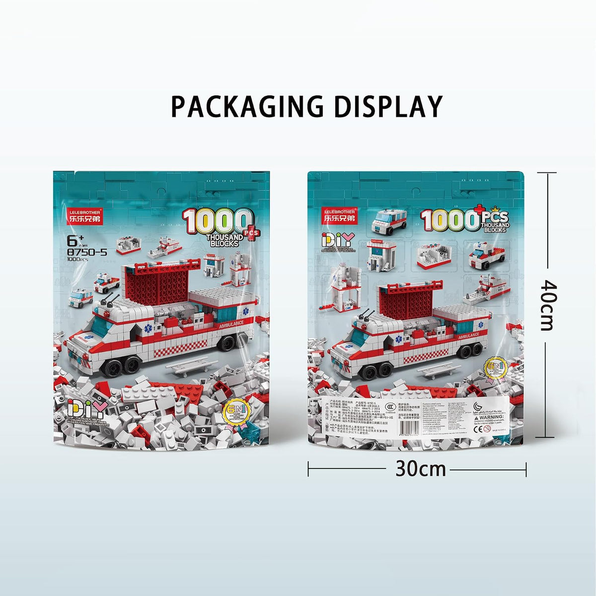 SKY LINE OCEAN 6-in-1 Ambulance Building Block Set (1000+ Pcs) Toys STEM Kit for Kids  Build Rescue Ambulances & Emergency Vehicles