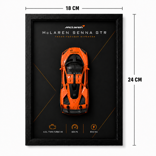 McLaren Senna GTR 1:64 Framed Edition, 18 x 24 cm