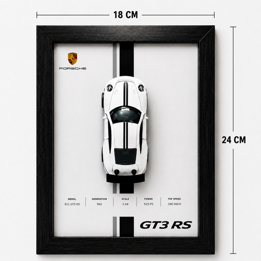 Porsche 911 GT3 1:64 Framed Edition, 18 x 24 cm